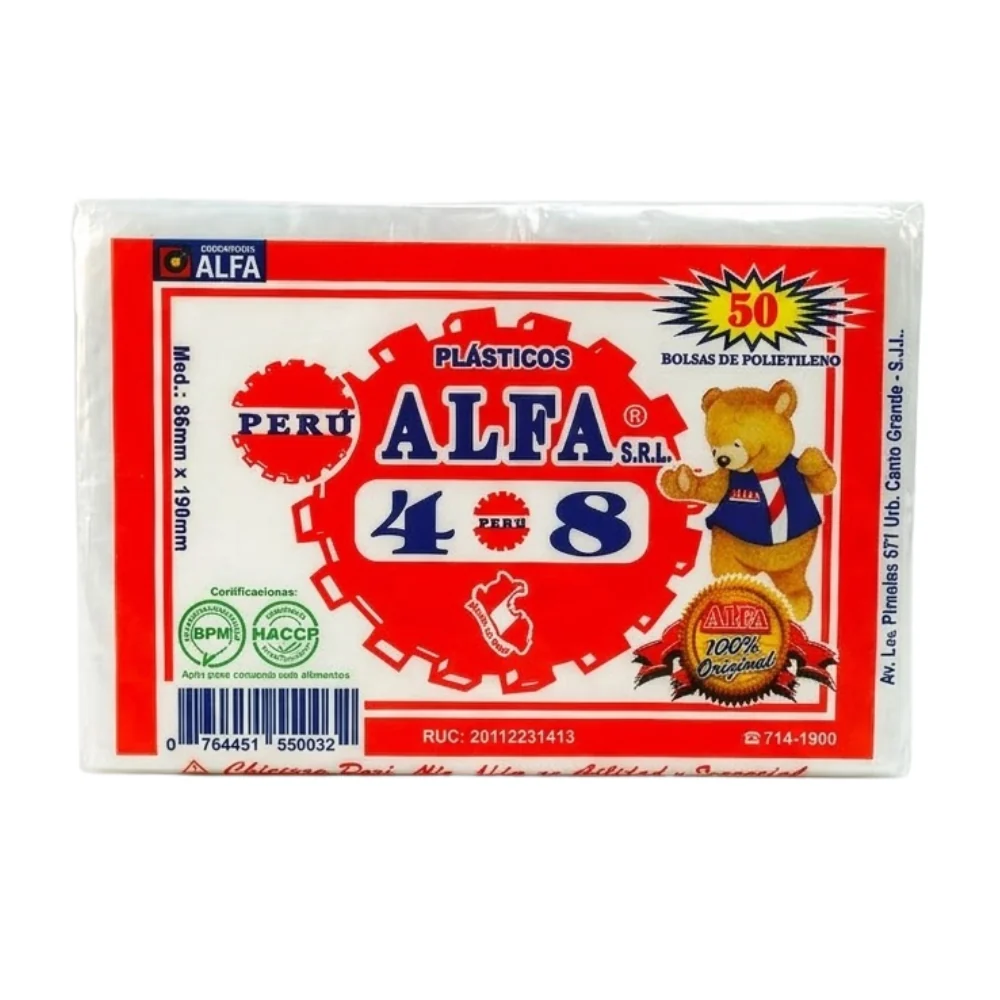 Bolsa Transparente Alfa 4 x 8